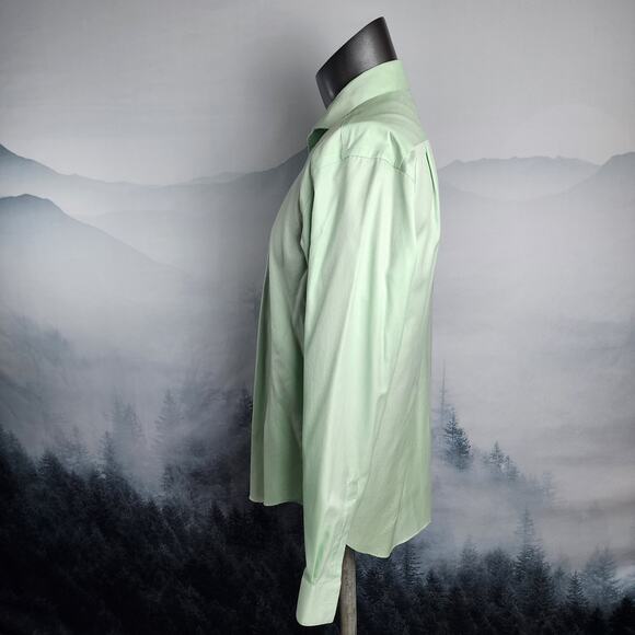 Calvin Klein Slim Fit Non-Iron Green Dress Shirt | Men's 34-35 - Picture 6 of 12